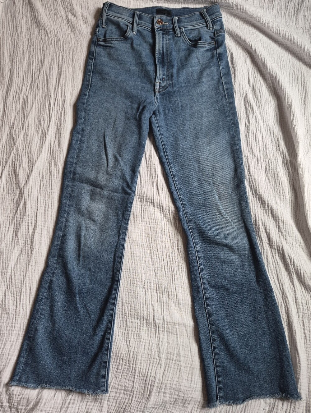 MOTHER The Hustler Ankle Fray Jeans in Satisfaction Guaranteed, Size 25 1117-686